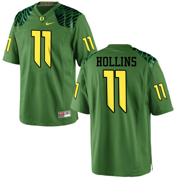 Men #11 Justin Hollins Oregon Ducks College Football Jerseys-Apple Green - Click Image to Close